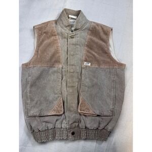 VTG GUESS Vest Corduroy & Canvas Workwear Outdoor Ralph Lauren Style Mens Size L